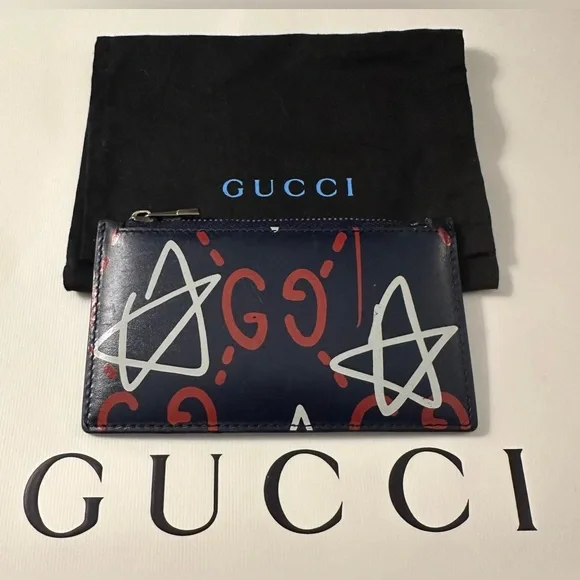 GUCCI Rare Gucci Ghost Coin Card Holder with Gucci Dustbag - Picture 1 of 7